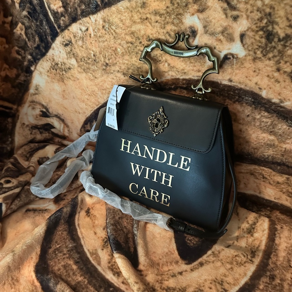 NWT Moschino "Handle with care" Bag